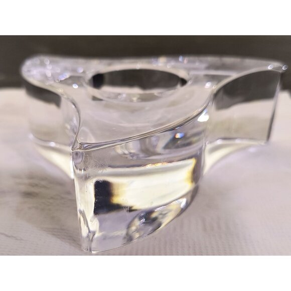 Mikasa Lead Crystal Waves Triangular Votive Tealight Holder - Picture 3 of 5